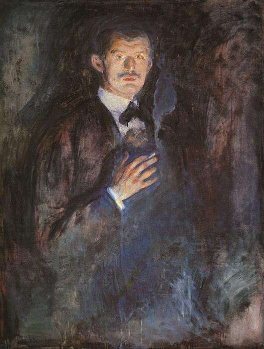 Edvard Munch Self Portrait with a Burning Cigarette